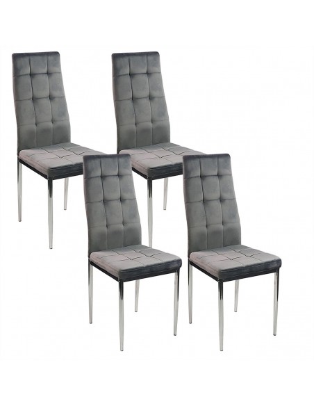 Stół MODERN 120 sonoma i 4 krzesła MONAKO VELVET szare