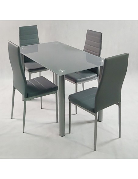 Zestaw stół Nicea czarny i 4 krzesła Nicea białe