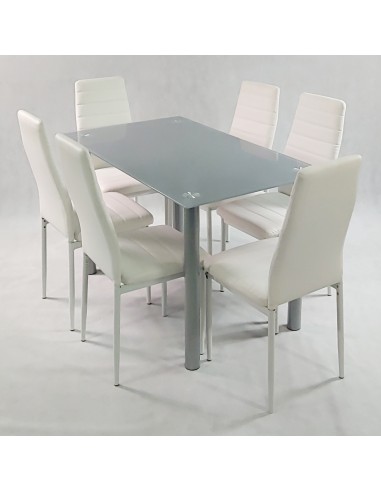 Zestaw stół Nicea czarny i 6 krzeseł Nicea szarych