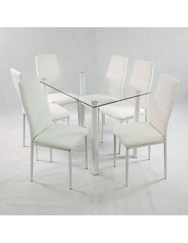 Zestaw stół Nicea czarny i 6 krzeseł Nicea szarych