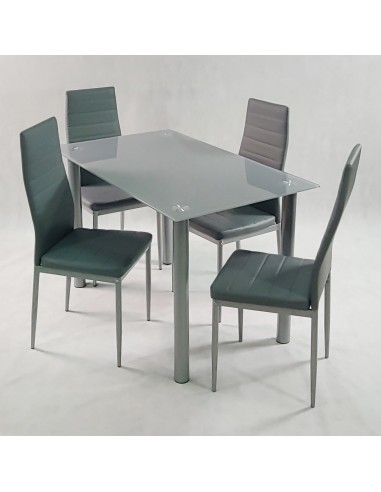 Zestaw stół Nicea biały i 4 krzesła Nicea czarne