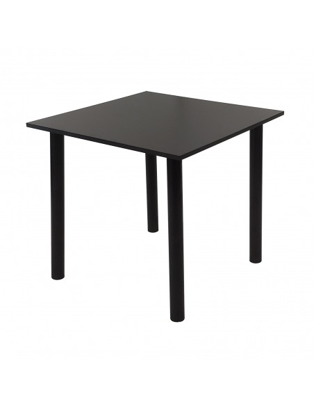 Stół Lugano 80x80 czarny blat/nogi chromowane