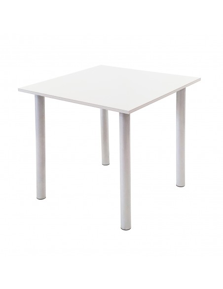 Stół Lugano 80x80 blat biały/nogi chromowane