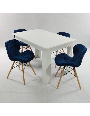 Zestaw stół Modern 120 biały i 4 krzesła Eliot...