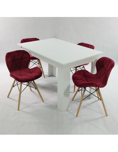 Zestaw stół Modern 120 biały i 4 krzesła Eliot...