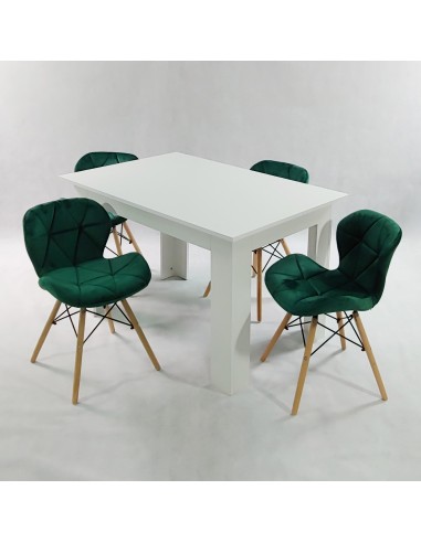 Zestaw stół Modern 120 biały i 4 krzesła Eliot...