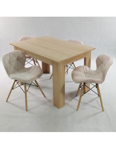 Zestaw stół Modern 120 biały i 4 krzesła Eliot...