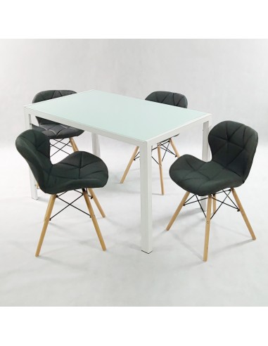 Zestaw stół Monako czarny i 4 krzesła Eliot...