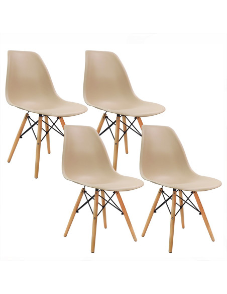 Zestaw stół 120x80 dąb craft 4 beżowe krzesła Milano