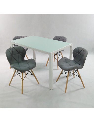 Zestaw stół Monako czarny i 4 krzesła Eliot...