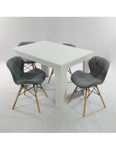 Zestaw stół Modern 120 biały i 4 krzesła Eliot...