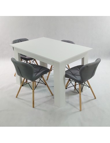 Zestaw stół Modern 120 biały i 4 krzesła Eliot...