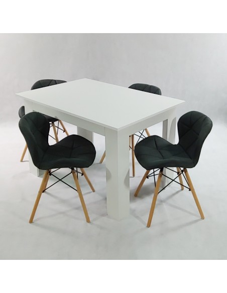 Zestaw stół Modern 120 sonoma i 4 krzesła Eliot FABRIC czarne