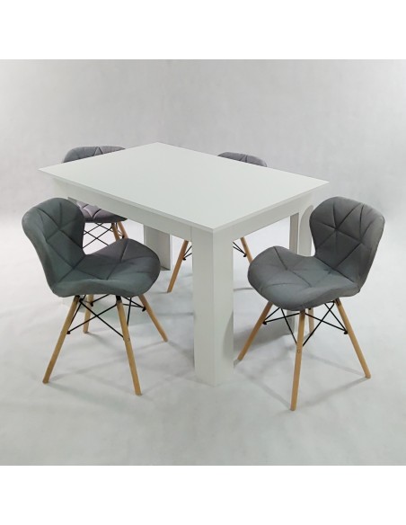 Zestaw stół Modern 120 sonoma i 4 krzesła Eliot FABRIC czarne