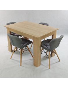 Zestaw stół Modern 120 sonoma i 4 krzesła Eliot FABRIC szare 2