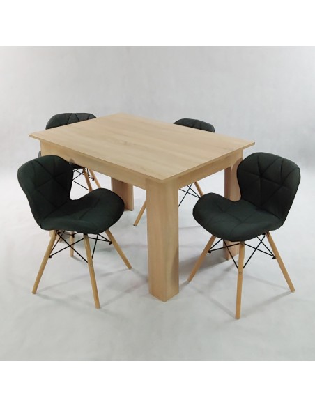 Zestaw stół Modern 120 sonoma i 4 krzesła Eliot FABRIC szare