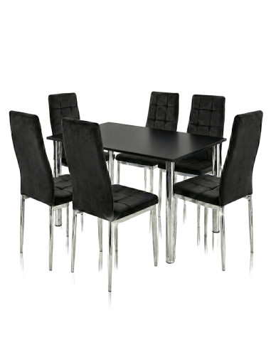 Zestaw stół Lugano 120x80 blat szary/nogi chrom...