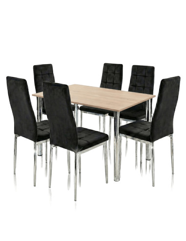 Zestaw stół Lugano 120x80 blat sonoma/nogi...