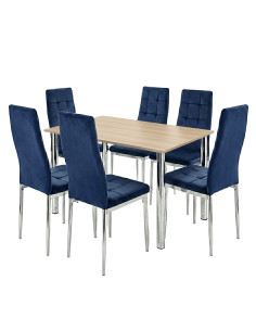 Zestaw stół Lugano 120x80 blat sonoma/nogi chrom 6...