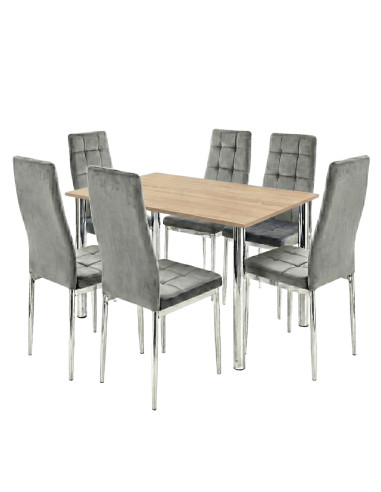 Zestaw stół Lugano 120x80 blat czarny/nogi...