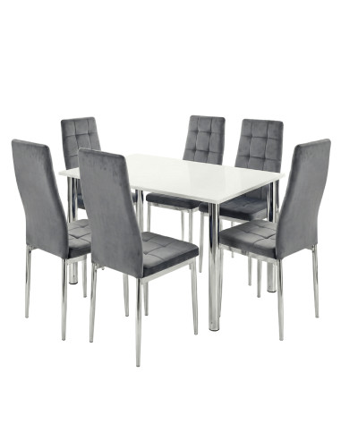 Zestaw stół Lugano 120x80 blat czarny/nogi...