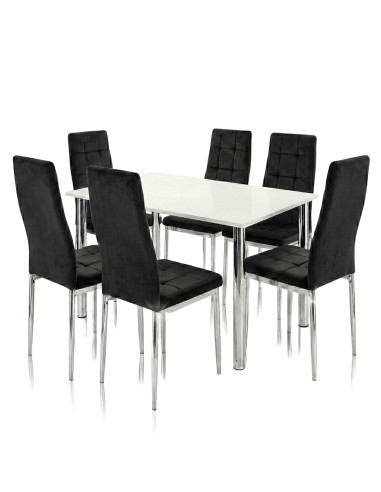 Zestaw stół Lugano 120x80 blat czarny/nogi...