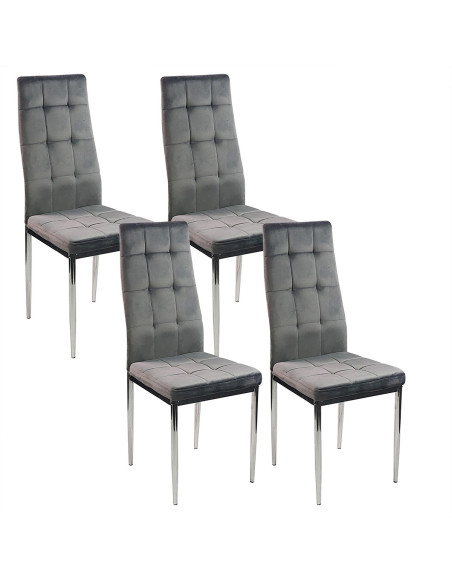 Zestaw stół Lugano 120x80 blat sonoma/nogi chrom 4 Monako szare welur