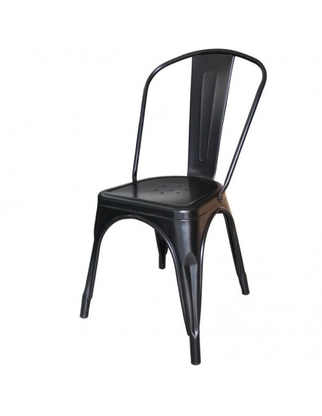 Zestaw stół BISTRO czarny i 2 czarne krzesła metalowe PARIS