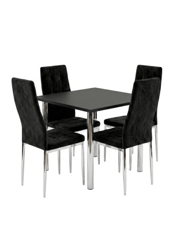 Zestaw stół Lugano 80x80 blat biały/nogi chrom...