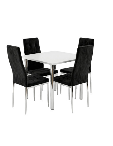 Zestaw stół Lugano 80x80 blat sonoma/nogi chrom...