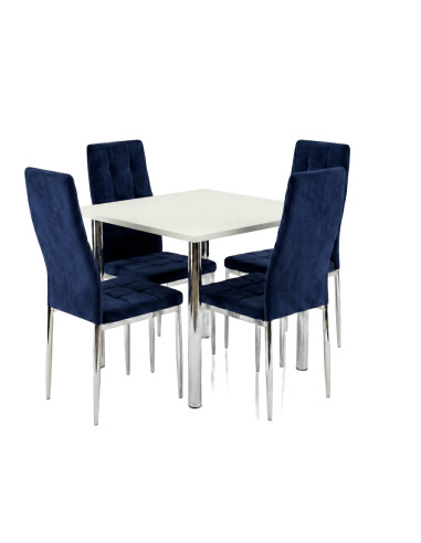 Zestaw stół Lugano 80x80 blat sonoma/nogi chrom...