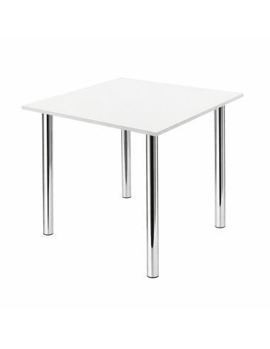 Zestaw stół Lugano 80x80 blat biały/nogi chrom...