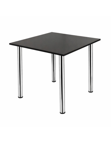 Zestaw stół Lugano 80x80 blat czarny/nogi chrom...