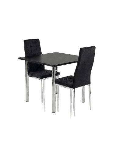 Zestaw stół Lugano 80x80 blat sonoma/nogi chrom...