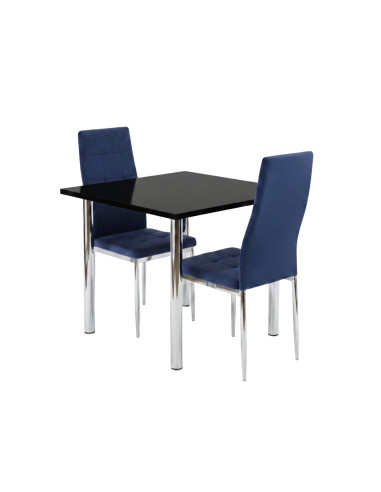 Zestaw stół Lugano 80x80 blat sonoma/nogi chrom...