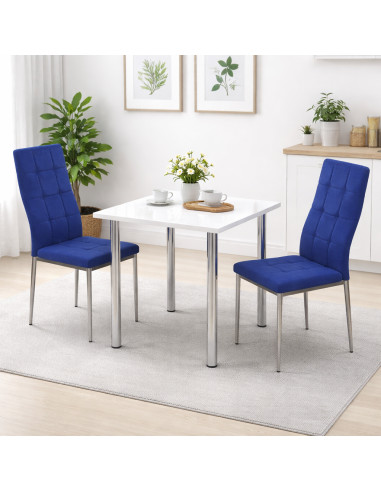 Zestaw stół Lugano 80x80 blat sonoma/nogi chrom...