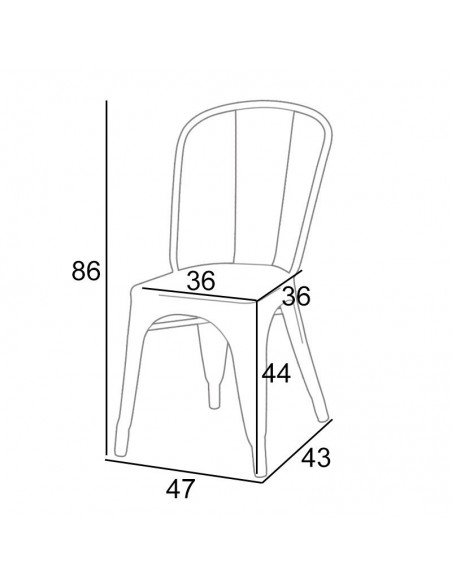 Zestaw stół BISTRO czarny i 4 czerwone krzesła metalowe PARIS