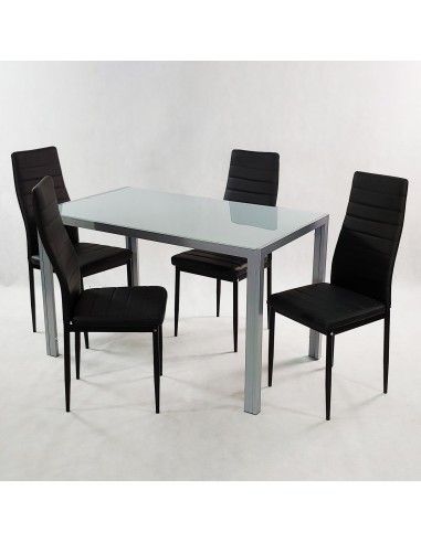 Stół MONAKO szary i 4 krzesła NICEA szare