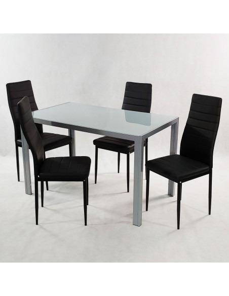 Stół MONAKO szary i 4 krzesła NICEA szare