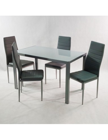 Stół MONAKO szary i 4 krzesła NICEA szare