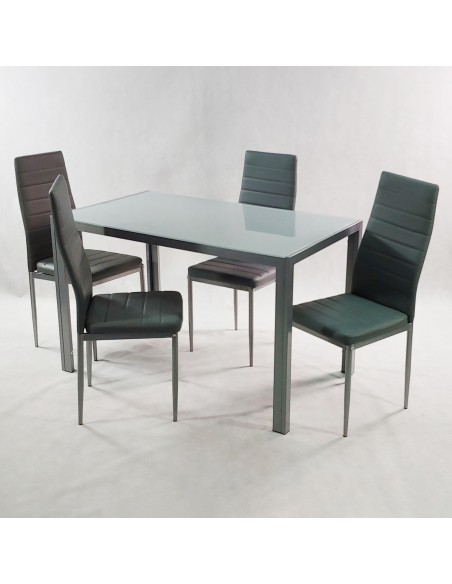 Stół MONAKO szary i 4 krzesła NICEA szare