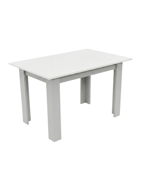 Zestaw stół 120x80 blat biały/nogi jasno szare 6 czarnych krzeseł Nicea