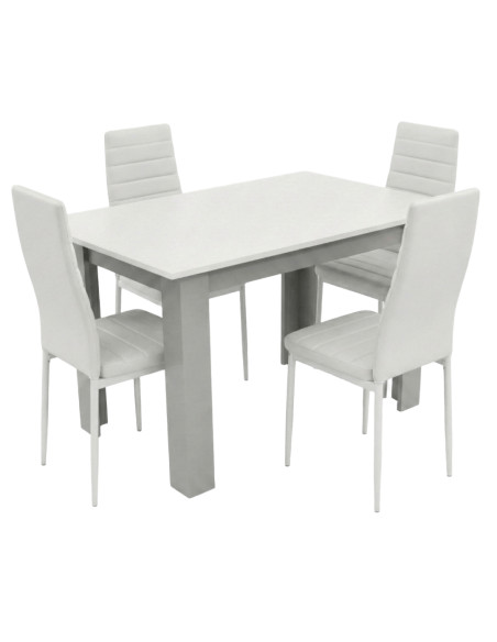 Stół 120x80 blat biały/nogi jasno szare