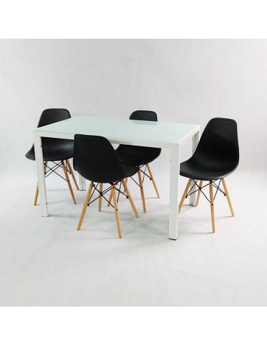 Zestaw stół Monako szary i 4 grafitowe krzesła...