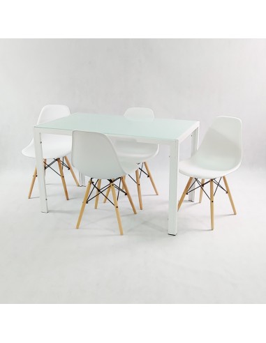 Zestaw stół Monako szary i 4 grafitowe krzesła...