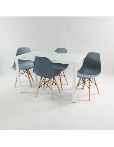 Zestaw stół Monako szary i 4 grafitowe krzesła...