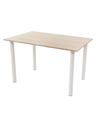 Zestaw stół Lugano 120x80 sonoma/nogi białe 4...