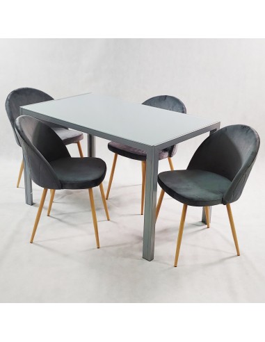 Zestaw stół MONAKO szary i 4 krzesła DENWER...