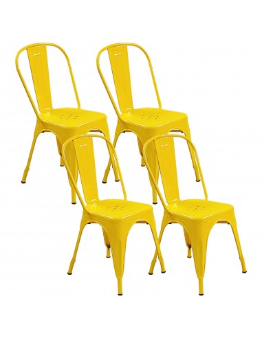 Krzesło metalowe Paris żółte