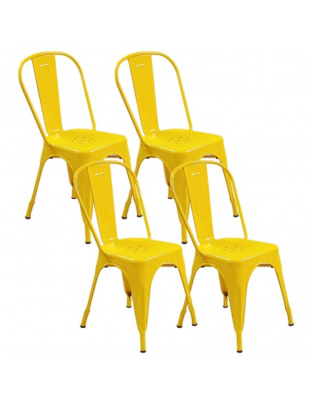 Krzesło metalowe Paris żółte